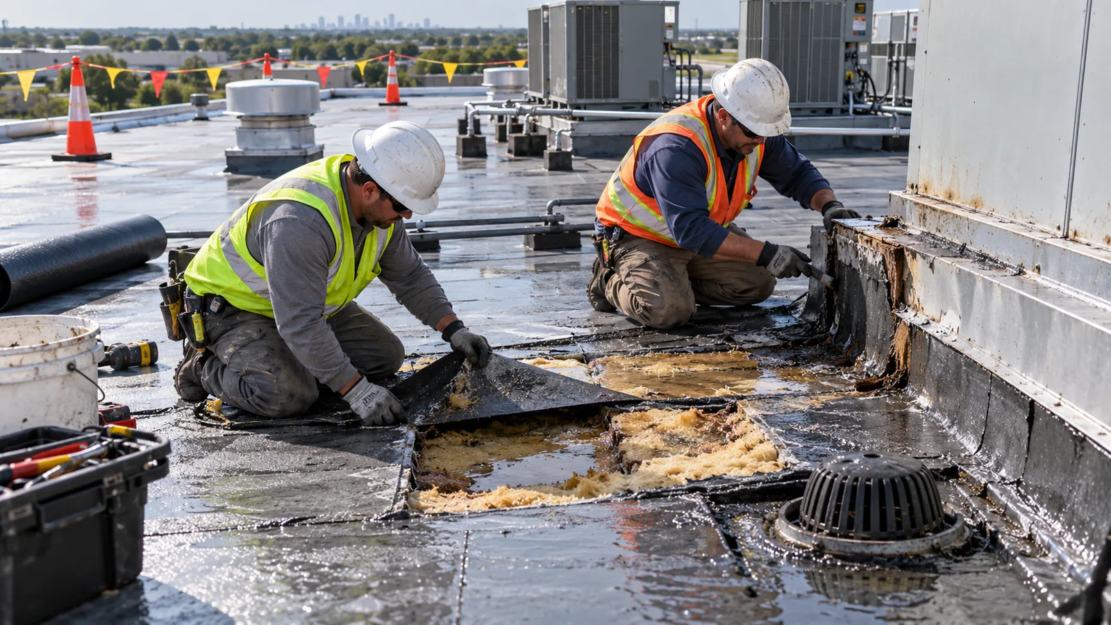Commercial roof condition survey in North Charleston